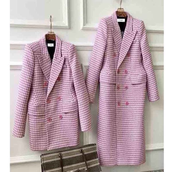 cosmicchic women autumn winter woolen pink plaid coat double breasted turndown collar shoulder pads waist hugging overcoat 201102, Black
cosmicchic women autumn winter woolen pink plaid coat double breasted turndown collar shoulder pads waist hugging overcoat 201102, Black