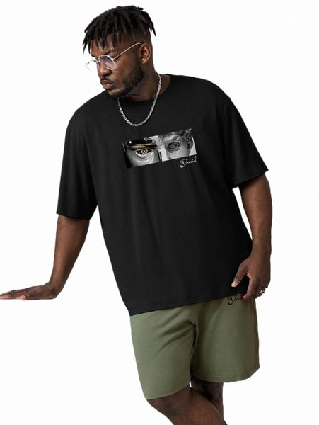 extended sizes men letter & figure graphic drop shoulder tee & drawstring waist shorts r208#, Gray
extended sizes men letter & figure graphic drop shoulder tee & drawstring waist shorts r208#, Gray