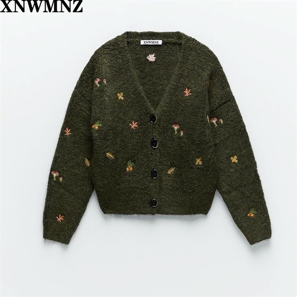 xnwmnz za women vintage knit cardigan with embroidery long sleeves v-neck ribbed trims cardigan female elegant sweater outerwear 210204, White;black
xnwmnz za women vintage knit cardigan with embroidery long sleeves v-neck ribbed trims cardigan female elegant sweater outerwear 210204, White;black