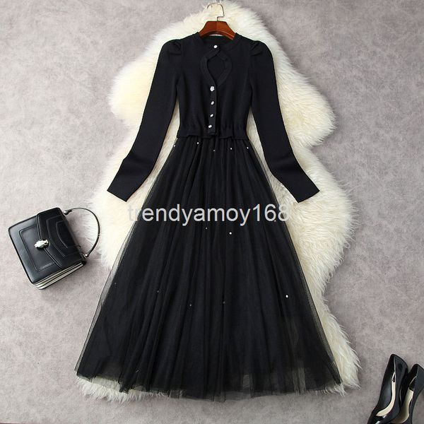 casual dresses winter women's wear design sense hollow knitted splicing mesh slim fit medium length large swing dress t12839, Black;gray
casual dresses winter women's wear design sense hollow knitted splicing mesh slim fit medium length large swing dress t12839, Black;gray