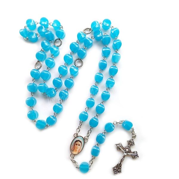 purple luminous acrylic beads pendant necklaces cross rosary necklace long catholic pray jewelry for women, Silver
purple luminous acrylic beads pendant necklaces cross rosary necklace long catholic pray jewelry for women, Silver