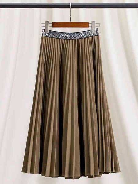skirts a sense of design small and familiar wind khaki pleated skirt medium length high waist a-line looks thin covers the crotch in, Black
skirts a sense of design small and familiar wind khaki pleated skirt medium length high waist a-line looks thin covers the crotch in, Black