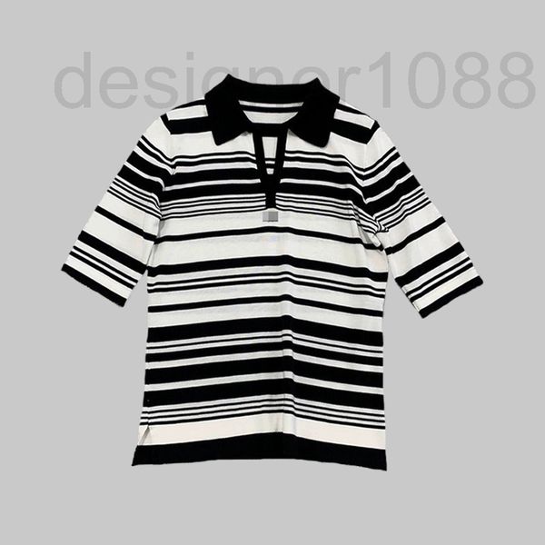 women's knits & tees designer 2022 spring and autumn striped versatile slim fragrance polo collar medium sleeve sweater ice silk short, White
women's knits & tees designer 2022 spring and autumn striped versatile slim fragrance polo collar medium sleeve sweater ice silk short, White