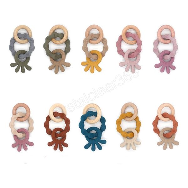 silicone teethers for baby wooden ring teether toys baby teeth care teething rings newborn food grade accessories
silicone teethers for baby wooden ring teether toys baby teeth care teething rings newborn food grade accessories