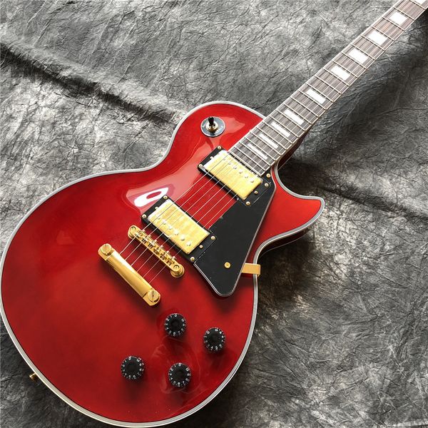 new arrival custom electric guitar in red color and black pickguard , rosewood fingerboard , gold color hardware , high quality
new arrival custom electric guitar in red color and black pickguard , rosewood fingerboard , gold color hardware , high quality