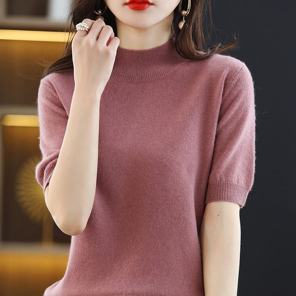 summer cashmere sweater women solid short sleeve pullovers jumper knitted sweaters, White;black
summer cashmere sweater women solid short sleeve pullovers jumper knitted sweaters, White;black