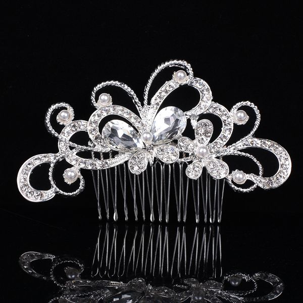 fashion headpieces bridal wedding tiaras stunning rhinestone fine comb bridal jewelry accessories crystal pearl hair brush, Silver
fashion headpieces bridal wedding tiaras stunning rhinestone fine comb bridal jewelry accessories crystal pearl hair brush, Silver