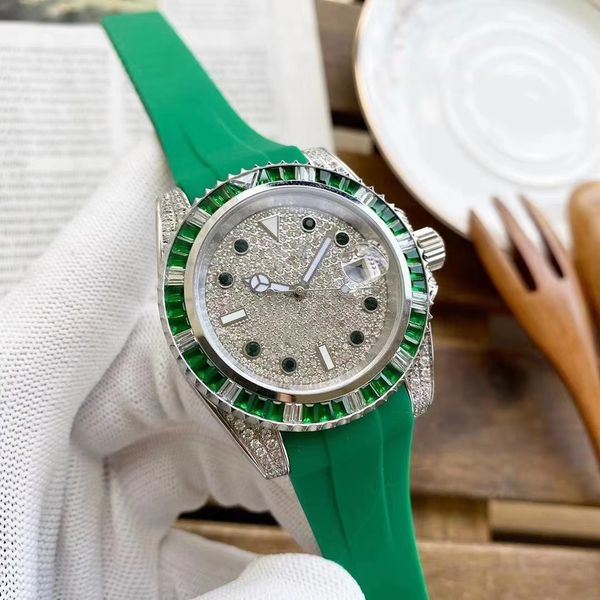 luxury iced out diamond watch men sub work automatic mechanical watches master sweeping perpetual date, Slivery;brown
luxury iced out diamond watch men sub work automatic mechanical watches master sweeping perpetual date, Slivery;brown