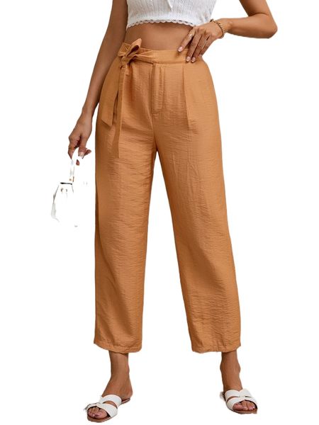 solid knot front pants u29e#, Black;white
solid knot front pants u29e#, Black;white