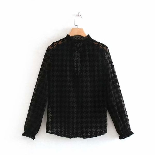 deep v neck houndstooth pattern casual mesh blouses shirt long sleeve ruffles lace up smock blusas femininas transparent y200422, White
deep v neck houndstooth pattern casual mesh blouses shirt long sleeve ruffles lace up smock blusas femininas transparent y200422, White