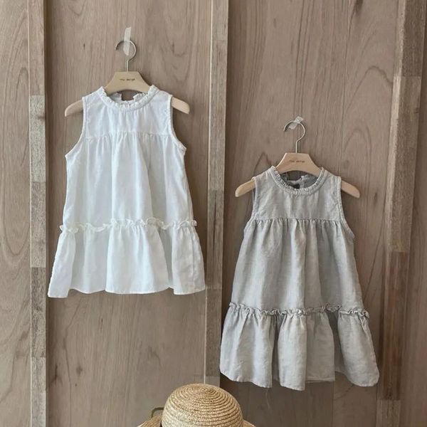 girl's dresses girls' cotton and linen sleeveless dress 2022 summer children's round neck solid layered ruffle casual loose t, Red;yellow
girl's dresses girls' cotton and linen sleeveless dress 2022 summer children's round neck solid layered ruffle casual loose t, Red;yellow