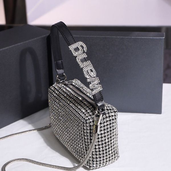 small rhinestones nylon hobos bag for female fashion shoulder s crystal chain sling woman handle handbag and purse 220527
small rhinestones nylon hobos bag for female fashion shoulder s crystal chain sling woman handle handbag and purse 220527