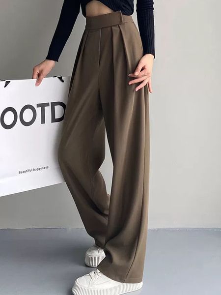 houzhou brown wide leg women's classic suit pants vintage palazzo office elegant casual balck trousers female high wasit pants 220816, Black;white
houzhou brown wide leg women's classic suit pants vintage palazzo office elegant casual balck trousers female high wasit pants 220816, Black;white