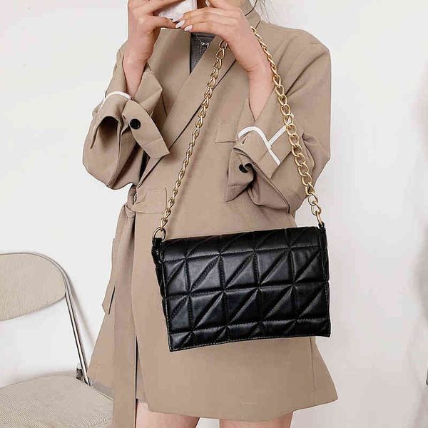 2022 new casual women pure color lattice pattern pu chain shoulder bag flap handbag g220519
2022 new casual women pure color lattice pattern pu chain shoulder bag flap handbag g220519