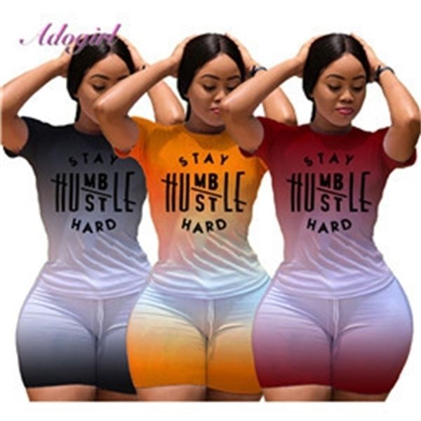 women tracksuit casual gradient letter print short sleeve crop tee shorts sweatpants suit outfit jogger bikers two piece set y200822, Gray
women tracksuit casual gradient letter print short sleeve crop tee shorts sweatpants suit outfit jogger bikers two piece set y200822, Gray