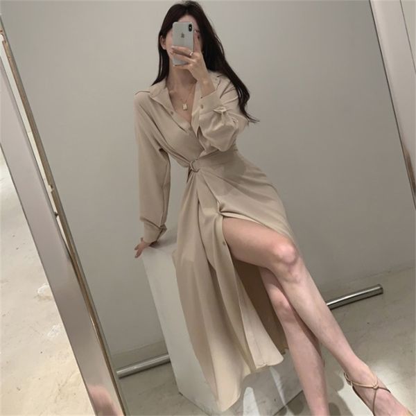 vintage french korean style design long shirt dress elegant waist lace harajuku dresses for women party autumn clothes 220402, Black;gray
vintage french korean style design long shirt dress elegant waist lace harajuku dresses for women party autumn clothes 220402, Black;gray