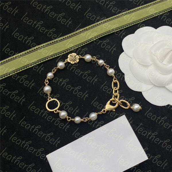 classic double letter bracelet chic pearl chain bracelet womens retro flower bracelets party jewelry with box, Golden;silver
classic double letter bracelet chic pearl chain bracelet womens retro flower bracelets party jewelry with box, Golden;silver