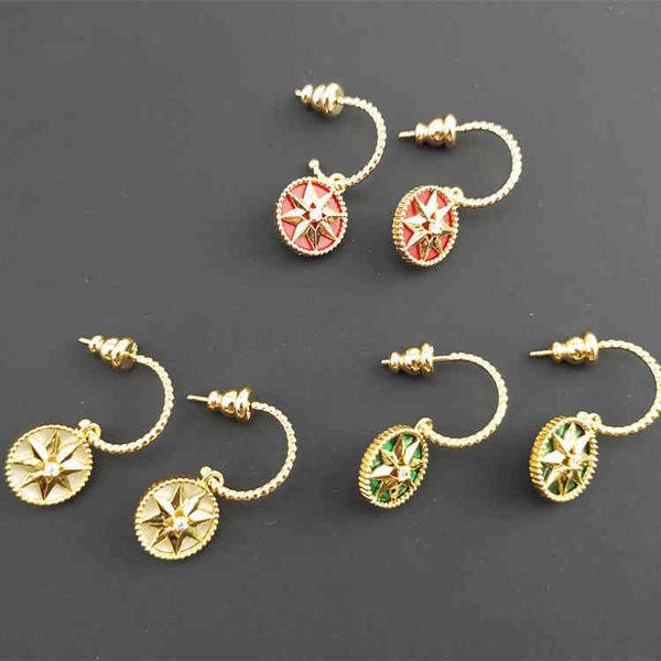 factory wholesale net red compass six pointed star crystal women's hook earrings, Silver
factory wholesale net red compass six pointed star crystal women's hook earrings, Silver