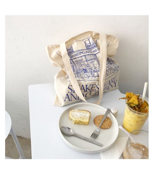 women french art eco cloth beige canvas bag shakespeare and company shopper tote bag blue letters print thin cotton handbag 2021
women french art eco cloth beige canvas bag shakespeare and company shopper tote bag blue letters print thin cotton handbag 2021