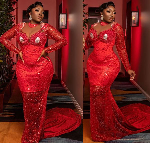 2022 plus size arabic aso ebi red mermaid luxurious prom dresses beaded crystals evening formal party second reception birthday engagement g, Black
2022 plus size arabic aso ebi red mermaid luxurious prom dresses beaded crystals evening formal party second reception birthday engagement g, Black