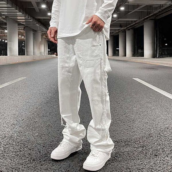 hip hop white straight ripped casual mens jeans pants both side tassel wide leg streetwear deni, Blue
hip hop white straight ripped casual mens jeans pants both side tassel wide leg streetwear deni, Blue