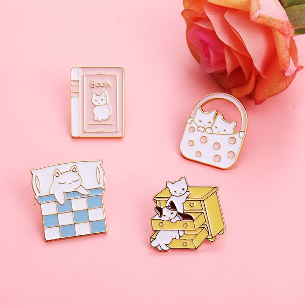 japanese cartoon animal enamel pins creative cat brooches 4pcs /set alloy gold plated pin shirt badge jewelry gift bag accessories, Gray
japanese cartoon animal enamel pins creative cat brooches 4pcs /set alloy gold plated pin shirt badge jewelry gift bag accessories, Gray