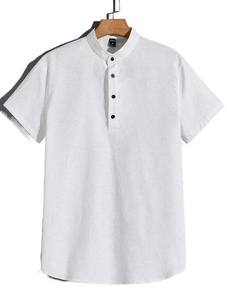men mock neck solid shirt j6jr#, White;black
