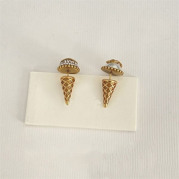stud earrings for women korean fashion ice cream with crystal pearl classic aros earring charm lady vintage jewelry 220719, Golden;silver
stud earrings for women korean fashion ice cream with crystal pearl classic aros earring charm lady vintage jewelry 220719, Golden;silver