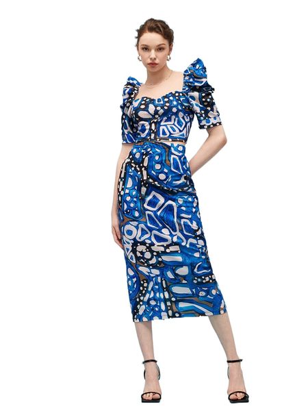 x chanda redux geo print sweetheart neck puff sleeve crop & split back skirt t2eu#, White
x chanda redux geo print sweetheart neck puff sleeve crop & split back skirt t2eu#, White