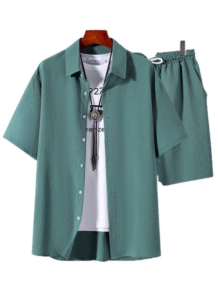 men solid shirt & drawstring waist shorts without tee v9az#, Gray
men solid shirt & drawstring waist shorts without tee v9az#, Gray