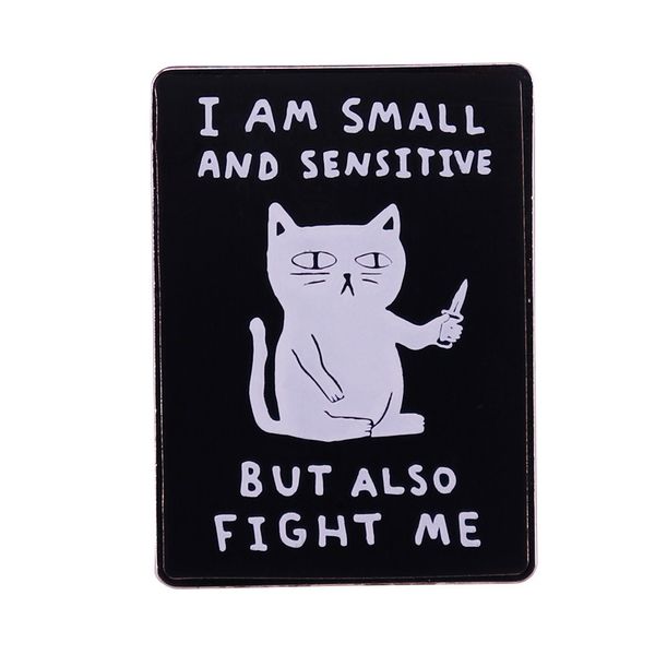 i am small and sensitive but also fight me cat pin brooch funny badge, Blue
i am small and sensitive but also fight me cat pin brooch funny badge, Blue
