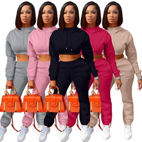 women's two piece pants casual fleece solid tracksuit women lounge wear sport hooded crop + sweatpants set fall winter clothes for, White
women's two piece pants casual fleece solid tracksuit women lounge wear sport hooded crop + sweatpants set fall winter clothes for, White
