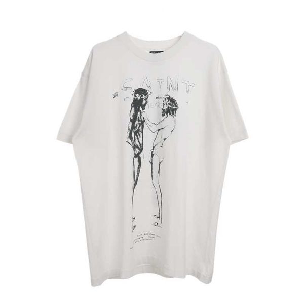 men's t-shirts saint michael lettered portrait graffiti crew neck print short sleeve high street t-shirt vintage tee, White;black
men's t-shirts saint michael lettered portrait graffiti crew neck print short sleeve high street t-shirt vintage tee, White;black