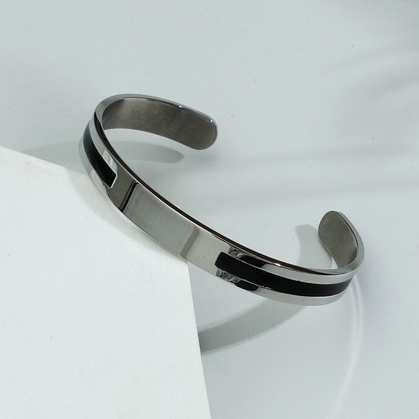 bracelet simple and cold type bracelet personalized fashion men's stainless steel open, Black
bracelet simple and cold type bracelet personalized fashion men's stainless steel open, Black