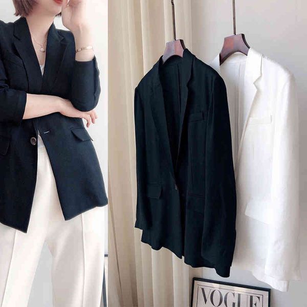 women's suits blazers p260280 th solid color single layer suit for women, White;black
women's suits blazers p260280 th solid color single layer suit for women, White;black