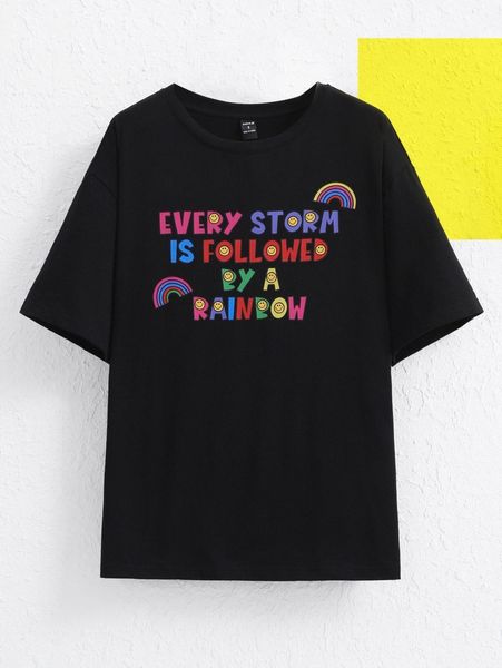 x stick together co slogan & expression print tee 730z#, White 
x stick together co slogan & expression print tee 730z#, White