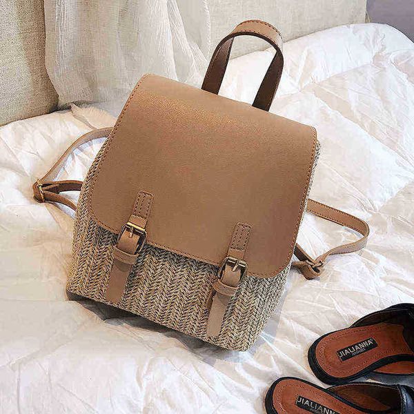 straw double shoulder bag new women's leisure college style small backpack korean vacation beach 220519
straw double shoulder bag new women's leisure college style small backpack korean vacation beach 220519