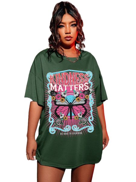 plus butterfly & letter graphic drop shoulder tee h2ja#, Black
plus butterfly & letter graphic drop shoulder tee h2ja#, Black