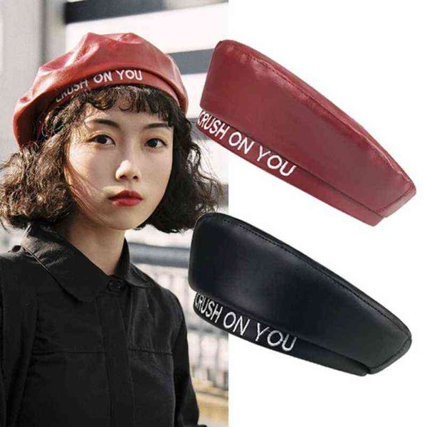 2021 letter leather berets for women french style elegant ladies leather beret crush on you solid color pu hat autumn and winter j220722, Blue;gray
2021 letter leather berets for women french style elegant ladies leather beret crush on you solid color pu hat autumn and winter j220722, Blue;gray
