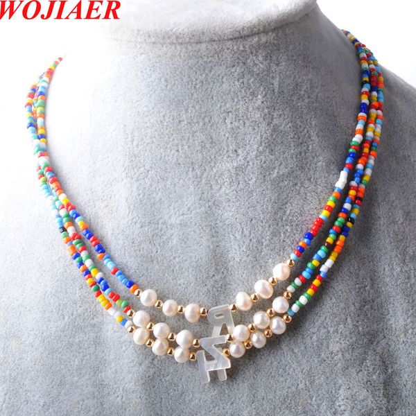 wojiaer boho colorful beads shell a-z letter necklace 2022 trend women natural pearls choker jewelry girl couple gift bf326, Silver
wojiaer boho colorful beads shell a-z letter necklace 2022 trend women natural pearls choker jewelry girl couple gift bf326, Silver