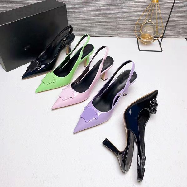 sandals designer candy color pointed high-heeled sandals summer style head button thin heel baotou back empty women 692r, Black
sandals designer candy color pointed high-heeled sandals summer style head button thin heel baotou back empty women 692r, Black