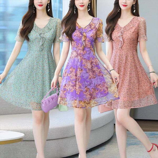 women chiffon summer print floral dress casual v-neck short sleeve elegant party dresses ladies clothing vestidos robe, Black;gray
women chiffon summer print floral dress casual v-neck short sleeve elegant party dresses ladies clothing vestidos robe, Black;gray
