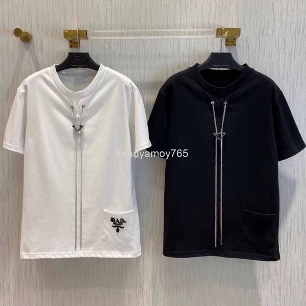 women's t-shirt spring and summer necklace buckle chain pure cotton short sleeve versatile loose thin men's women's t-shirt, White
women's t-shirt spring and summer necklace buckle chain pure cotton short sleeve versatile loose thin men's women's t-shirt, White