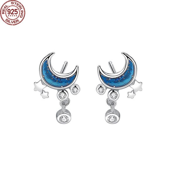 new s999 sterling silver star moon earrings charms women's drops of glue and zircon versatile niche design crescent women, Golden
new s999 sterling silver star moon earrings charms women's drops of glue and zircon versatile niche design crescent women, Golden