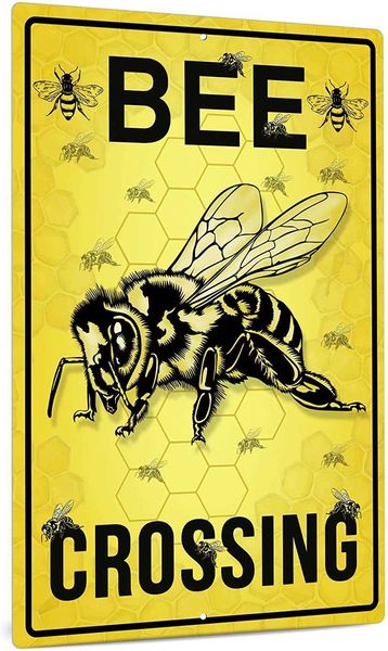 hive rules sign, rustic bees caution outdoor decor for farmhouse, garden, 12x8 inches metal sign - bee crossing
hive rules sign, rustic bees caution outdoor decor for farmhouse, garden, 12x8 inches metal sign - bee crossing