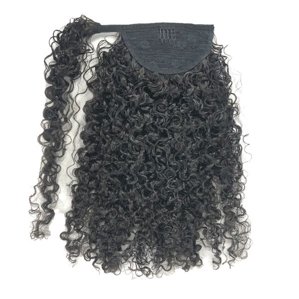 wrap around ponytail hair extensions curly afro kinky burmese curly human raw virgin 120g, Black
wrap around ponytail hair extensions curly afro kinky burmese curly human raw virgin 120g, Black