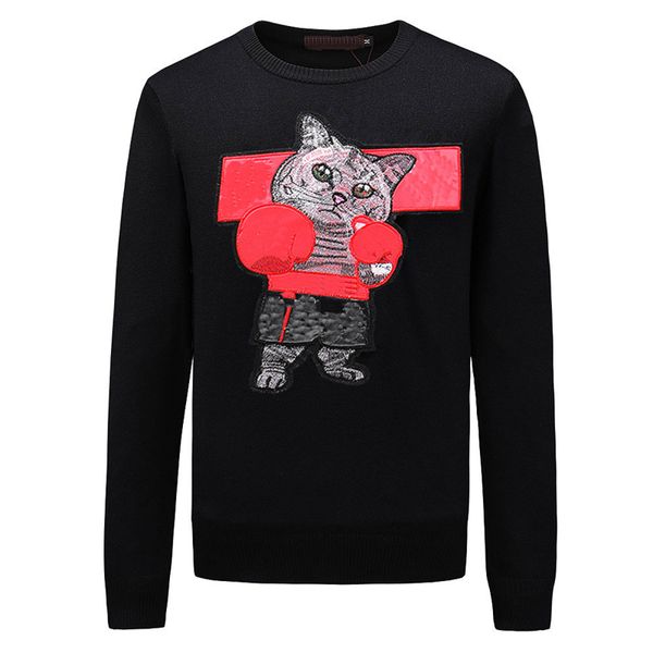 2022 new men's sweater letter embroidery knitted sweaters winter sweatshirt round neck long sleeve sweaters female design pullover, White;black 
2022 new men's sweater letter embroidery knitted sweaters winter sweatshirt round neck long sleeve sweaters female design pullover, White;black