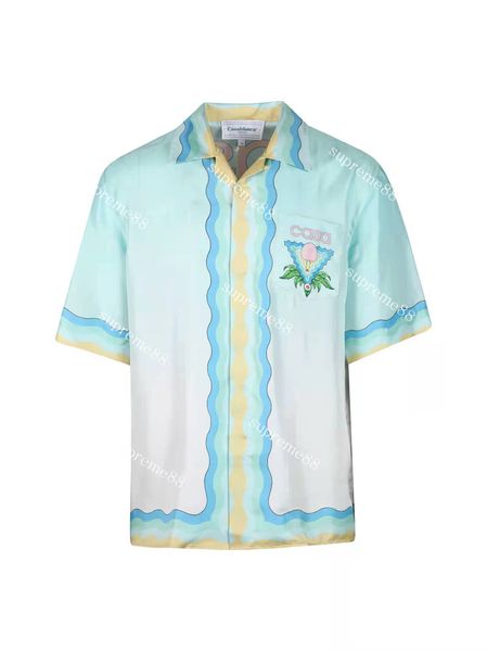 casablanca summer new silk shirt printed t-shirt short sleeved blouse designer men shirts, White;black
casablanca summer new silk shirt printed t-shirt short sleeved blouse designer men shirts, White;black