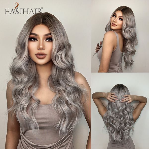 lx brand long wavy grey ombre synthetic wigs middle part for women platinum cosplay natural hair wigs heat resistant fiber wigsfactory direc, Black
lx brand long wavy grey ombre synthetic wigs middle part for women platinum cosplay natural hair wigs heat resistant fiber wigsfactory direc, Black