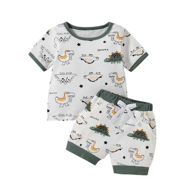 1-5years children dinosaur print clothes set short sleeve o-neck ribbed t-shirt elastic waist shorts with bow-knot, White
1-5years children dinosaur print clothes set short sleeve o-neck ribbed t-shirt elastic waist shorts with bow-knot, White